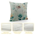 thumbnail image 4 of Fenyluxe Watercolor Floral Pillow Covers, Spring Teal Flower Decorative Throw Pillows Farmhouse Floral Pillow Case for Sofa Bedroom Living Room Indoor Outdoor 18x18in, 4 of 5