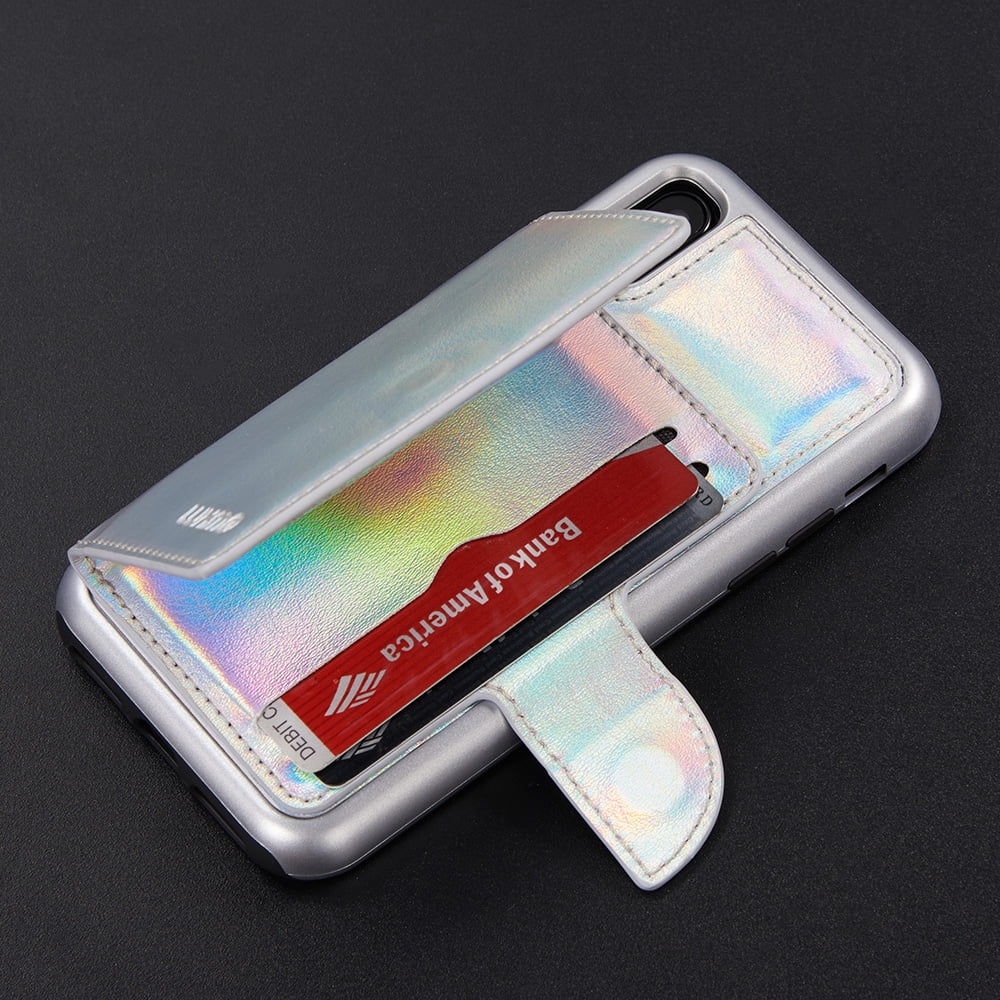 Holographic Hybrid Wallet Case for for iPhone X ,iPhone Xs