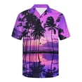 thumbnail image 4 of Hawaiian Shirt for Men Short Sleeve Casual Lapel Button Down Beach Shirt Purple L, 4 of 4