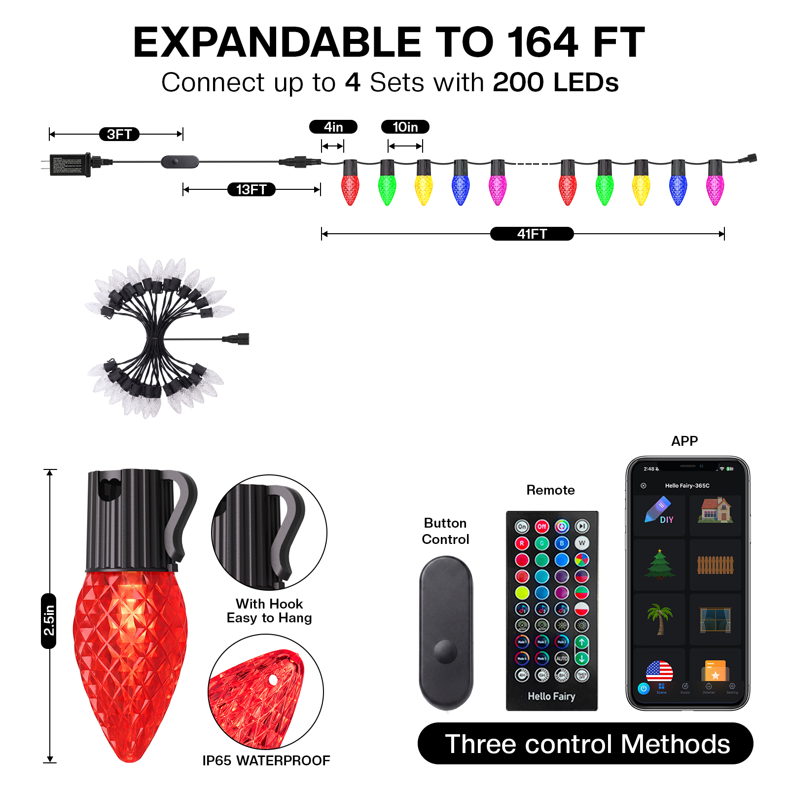 Avatar Controls Smart C9 RGB String Lights, 50 LED 40FT photo 7