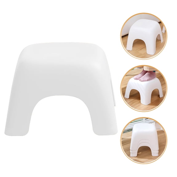 PartyKindom Small Step Stool, White, Plastic, Non-Slip, Easy to Carry, Home