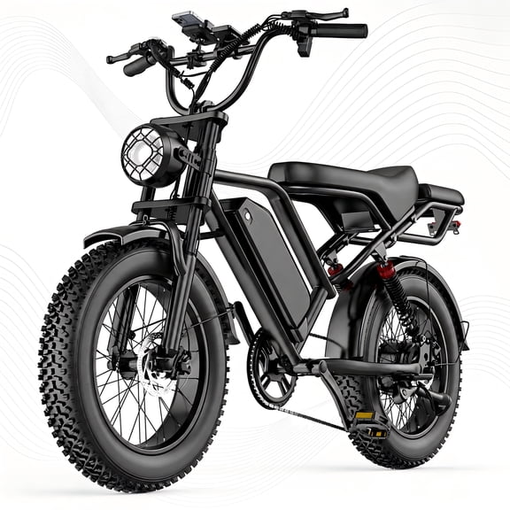 750W Electric Mountain Bike for Adults, 1500W Peak Motor, 31 MPH 20" x 4" Fat Tire E-Bike, 48V 18Ah Removable Battery, Up to 45 Miles, Full Suspension, 7-Speed, 2-Seater, UL2849 Certified