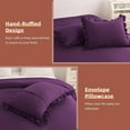 thumbnail image 6 of D.N.G. BEDDINGS 3 Piece Luxury 5 Inch Two Layer Ruffle Comforter Set Premium Super Soft, 800 TC, 100% Egyptian Cotton, Super Soft, Oversized Super King Size Plum Color, 6 of 7
