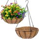 thumbnail image 1 of 2 macetas colgantes de metal con forro de fibra de coco, cesta colgante de alambre redondo de 12 pulgadas con cadena, decoración de porche, macetas, decoración de jardín, riego interior y exterior ACTIVE Biensenido a ACTIVE, 1 of 5
