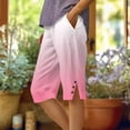 thumbnail image 2 of ABATAB Capris Pants for Women Cotton Linen Casual Summer Straight Leg Gradient Color Fashion Beach Cropped Trouser with Pockets, 2 of 5