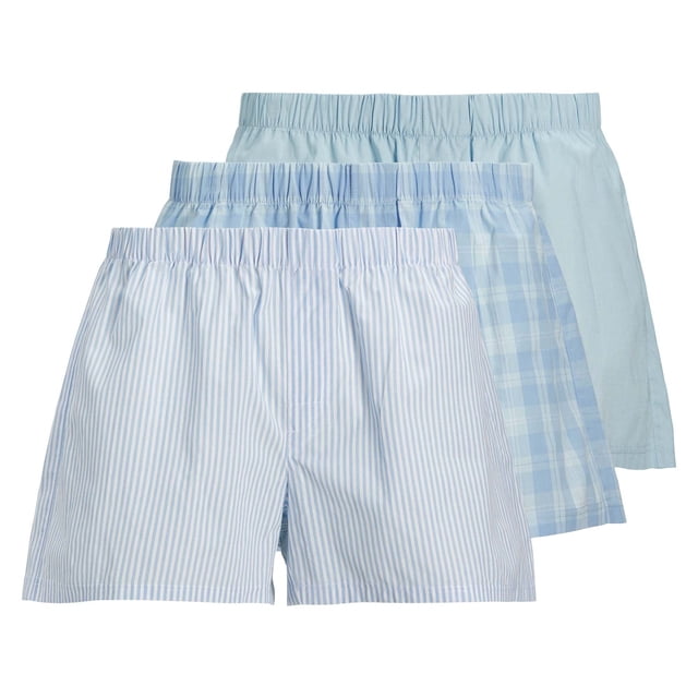 JACK&JONES boxers tejidos para hombre, pack de 3 - JACMILANO WOVEN BOXERS 3 PACK , algodón Azul claro S (Small)