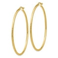 thumbnail image 2 of 14k Diamond-cut 2mm Round Tube Hoop Earrings in 14k Yellow Gold, 2 of 3