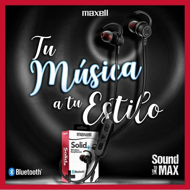 Maxell Audífonos Bluetooth Solid Bt-100, Inalámbricos Color Negro