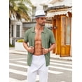 thumbnail image 2 of COOFANDY Mens Knit Button Down Shirt Short Sleeve Casual Polo Shirts Vintage Summer Beach Shirts, 2 of 6