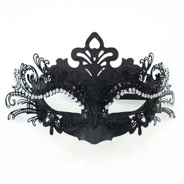 Masquerade Mask For Women, Colorful Painting Rhinestone Inlaid Metal Half Face Cover Cosplay Costume For Cosplay Theme Party
