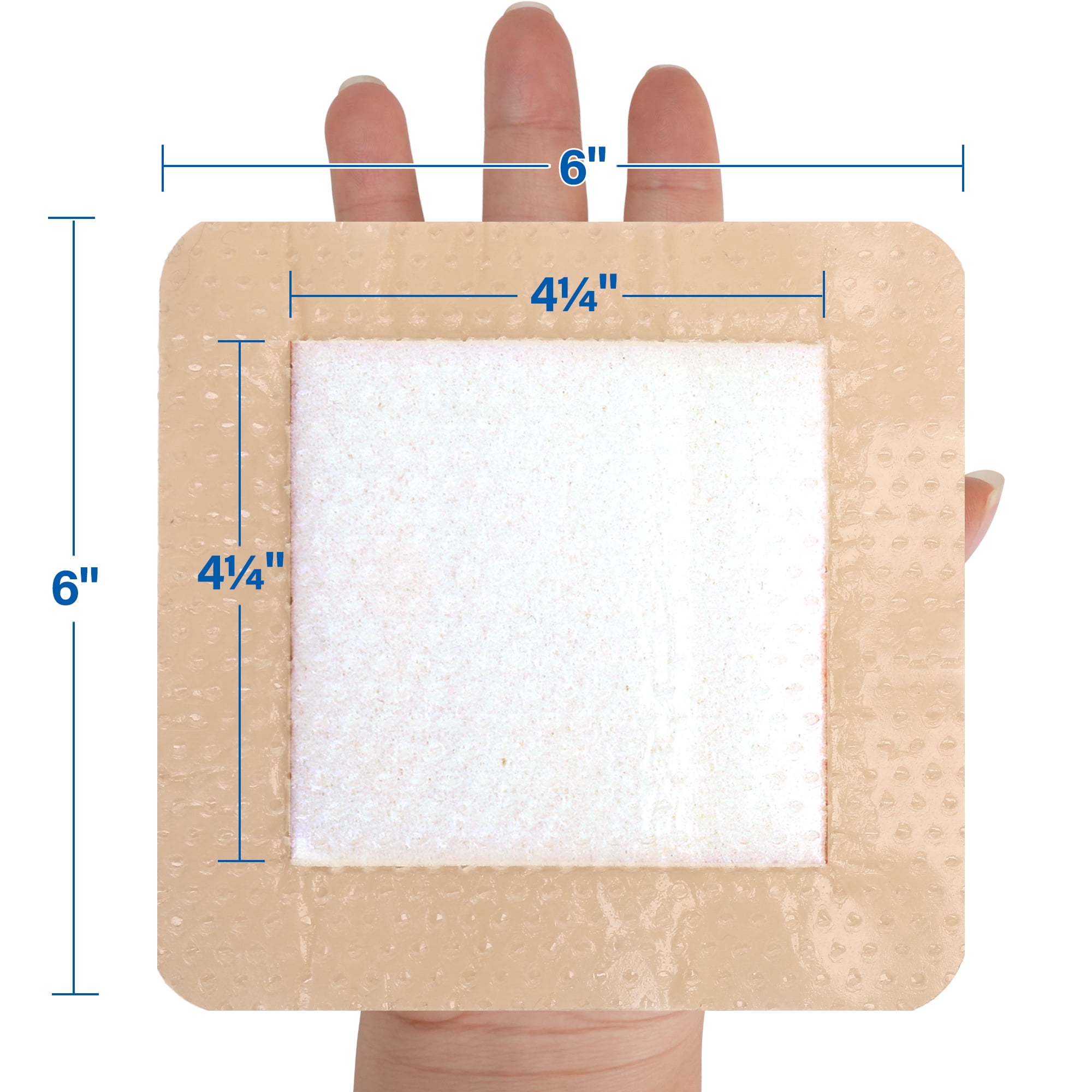 LotFancy Silicone Foam Dressing, 6x 6 in, 10 Count, Wound Dressing with Border, Bed Sores Bandage
