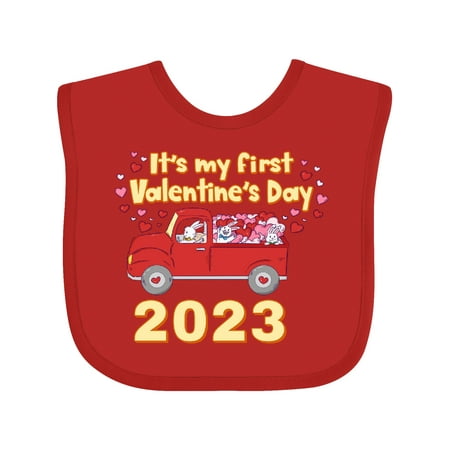 

Inktastic It s My 1st Valentine s Day Bunny 2023 Gift Baby Boy or Baby Girl Bib