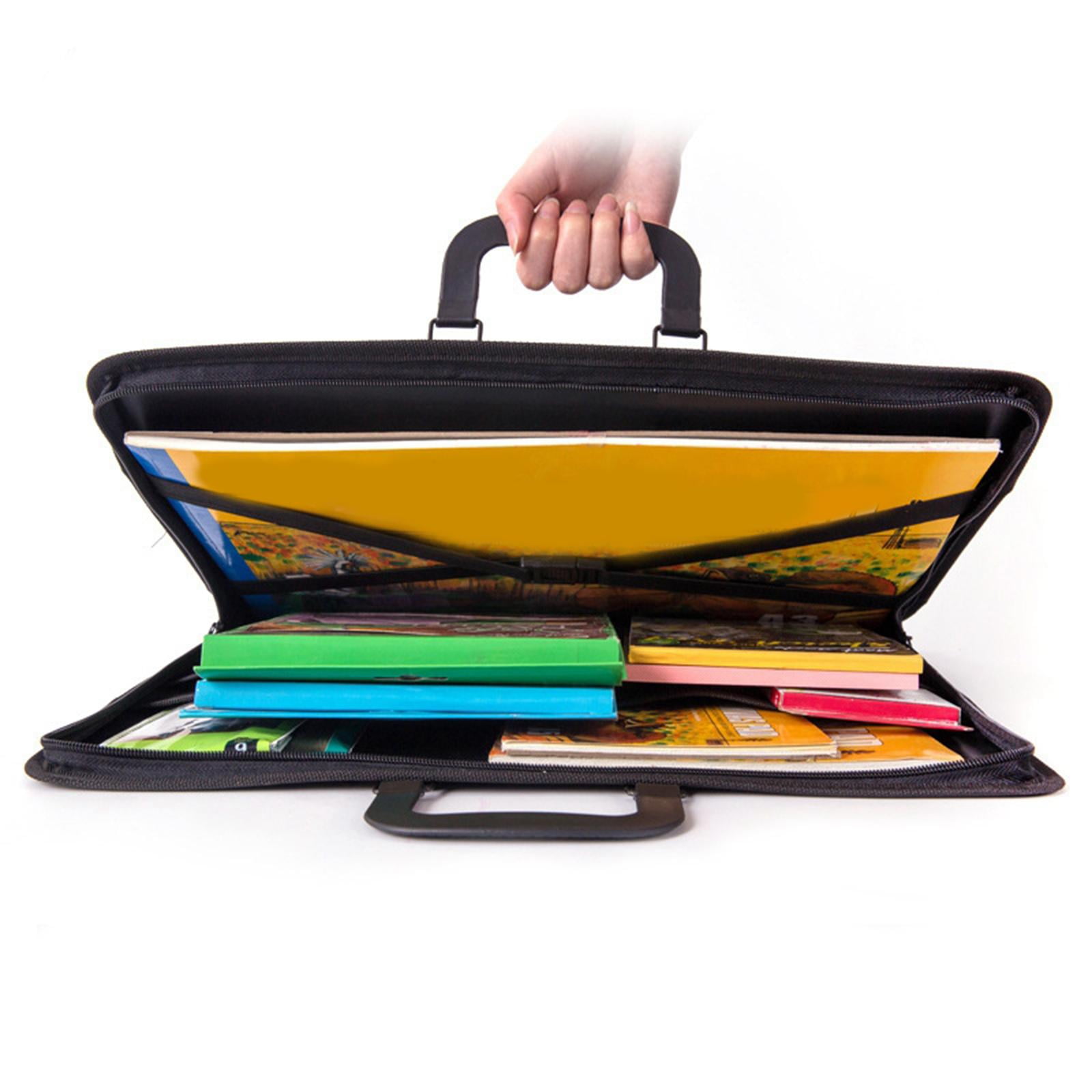 Black Water-Resistant Art Artist Portfolio Sketching Supplies Case A3 Size with Black Water-Resistant Art Artist Portfolio Sketching Supplies Case A3 Size with
