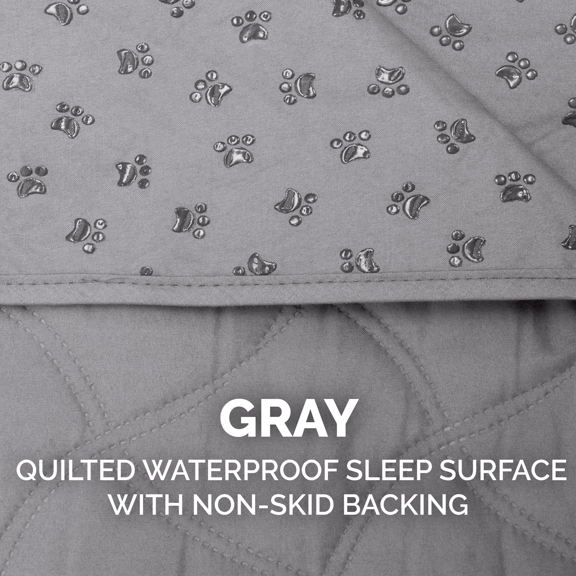 FurHaven Non-Skid Quilted Twill Waterproof Bed & Furniture Protector, Dark Gray, Large/Queen, 1 Count