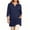 Navy, variant on Split Notch V Neck 3/4 Sleeve Dual Side Patch Pocket Solid Longline Loose Tunic Plus size Top for Women All Season Casual Daily Loungewear