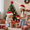 thumbnail image 4 of Haomaomao Gorro De Papá Noel Para Niños Gorros De Navidad Rojo Doble Espesor Terciopelo Cálido Comodidad Vacaciones Unisex Gorro De Navidad Para Año Nuevo Fiesta Festiva, 4 of 5