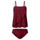 thumbnail image 4 of MKLEKYY Trajes De Baños Women High Waisted Bikini Sexy Push Up Two Piece Swimsuits Vintage Swimsuit Two Piece Retro Ruched Low Waist Solid Bikini Set, 4 of 6