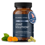 Mt. Angel Vitamins - Joint Solution, With Curcumin C3 Complex, Glucosamine, Bromelain, Collagen Type 2 & MSM, Improves Fluidity & Supports Joint Comfort (60 Capsules)