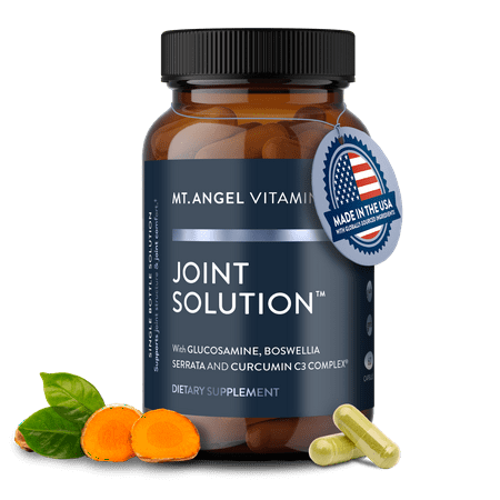 Mt. Angel Vitamins - Joint Solution, With Curcumin C3 Complex, Glucosamine, Bromelain, Collagen Type 2 & MSM, Improves Fluidity & Supports Joint Comfort (60 Capsules)