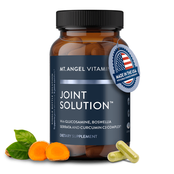 Mt. Angel Vitamins - Joint Solution, With Curcumin C3 Complex, Glucosamine, Bromelain, Collagen Type 2 & MSM, Supports Joint Comfort (60 Capsules)