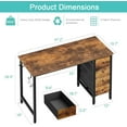 thumbnail image 7 of Lufeiya 47 inch Computer Desk with 4 Fabric Drawers, Writing Work Study Desk for Home Office Bedroom, Modern Simple Student PC Desks, Rustic Brown, 7 of 7