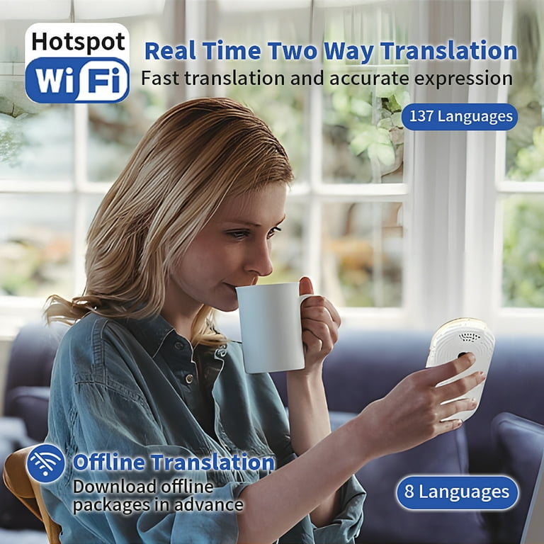 Smart Language Translator Device,Draagbare Tweeweg Spraakvertaler met 3,0-inch Touchscreen,137 Online Talen Slimme Vertalingen in Realtime