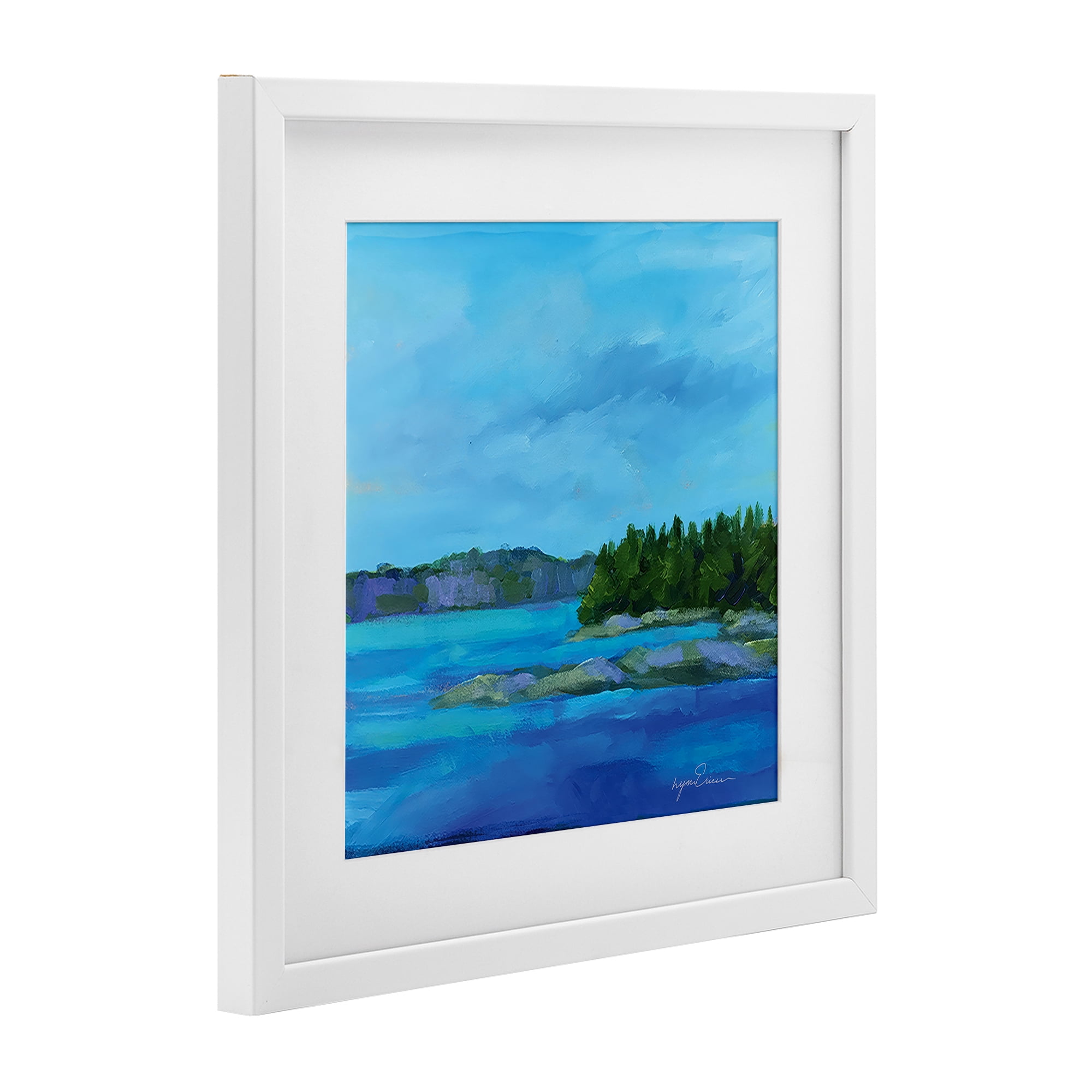 Stupell Industries Tranquil Blue Cove White Framed Print Under Glass, design by Lynn Ericson Fine Art