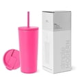 thumbnail image 1 of Vaso aislante moderno, sencillo, con tapa y pajita, 500 ml, 1 of 7