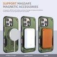thumbnail image 4 of for iPhone 16e Phone Case, [Built-in Invisible Kickstand] [Compatible with MagSafe] Heavy Duty Shockproof Anti-scratch Anti-fall Magnetic Phone Case Cover for iPhone 16e,Armygreen, 4 of 7