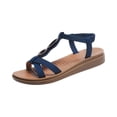 thumbnail image 2 of YOUYEDIAN Orthopedic Sandals for Women Summer Casual Arch Support Walking Shoes 2026 Comfy Non Slip Slip on Open Toe Slippers (Dark Blue), 2 of 6