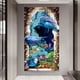 thumbnail image 3 of Bewildely Imágenes de mosaico de diamantes de imitación de cristal, tres delfines, taladro completo, arte impresionante, aplicaciones amplias Artesanía, 3 of 6