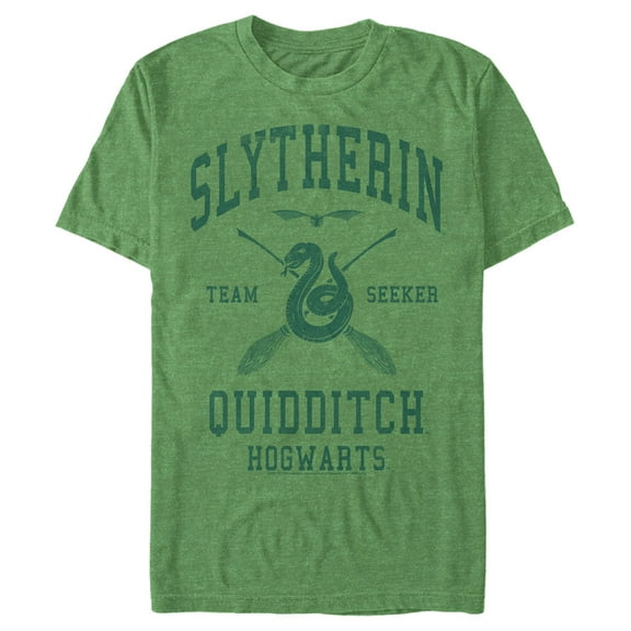 Men's Harry Potter Slytherin Quidditch Team Seeker Graphic Tee Kelly Heather X Large