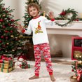 thumbnail image 2 of Moonsky| Family Matching Sets Pajamas, Loungewear Outfits,Christmas Tree Print Family Matching White Long Sleeve Tops and Red White Prints Striped Pants Set (Red White) 140, 2 of 5
