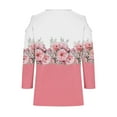 thumbnail image 7 of Cqxid525 Comfort Colors T-Shirts 3/4 Length Sleeve Womens Tops 2025 Spring Neck Casual Print Tunic T Shirts Three Quarter Length Womens Tops Pink L, 7 of 7