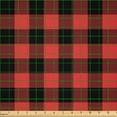 thumbnail image 2 of Ambesonne Buffalo Check Fabric by the Yard Microfiber, Plaid Pattern Art, 10 Yards, Scarlet and Black, 2 of 2