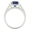 thumbnail image 4 of Clara Pucci 18K White Gold Round Cut 2Ct Simulated Blue Sapphire Engagement Ring + Matching Band - Luxury Box Included, 4 of 7