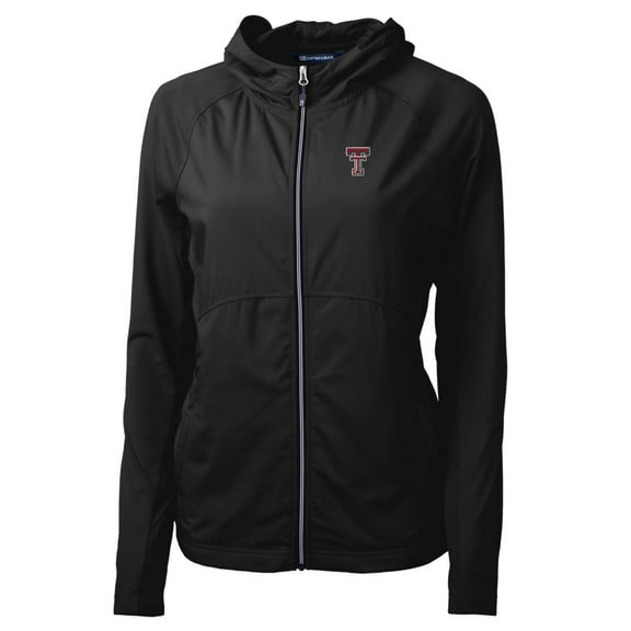 Women's Cutter & Buck Black Texas Tech Red Raiders Adapt Eco Knit Full-Zip Jacket