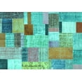 thumbnail image 1 of Ahgly Company Indoor Rectangle Patchwork Turquoise Blue Transitional Area Rugs, 2' x 5', 1 of 4