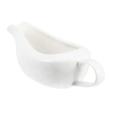 Eeristq Handled Syrup Dispenser Coffee Shop Milk Jug Ceramic Sauce Holder (White)