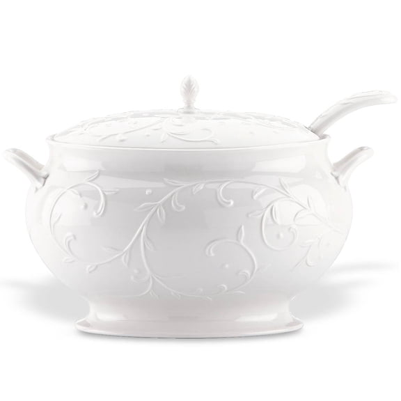 Opal Innocence Carved Covered Soup Tureen with Ladle by Lenox