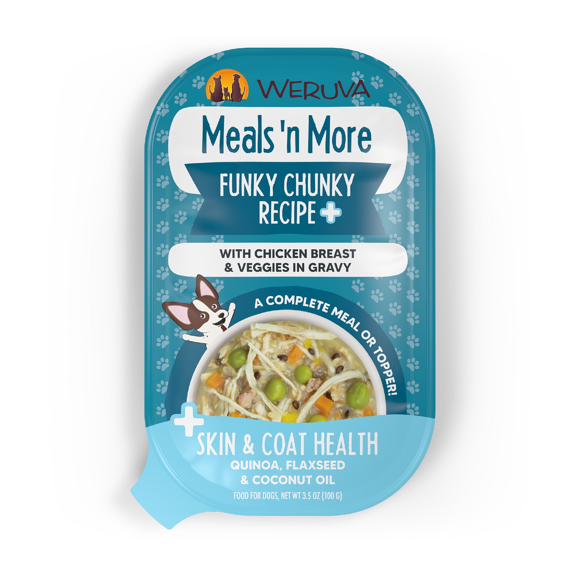 Weruva Meals 'n More Funky Chunky with Chicken Breast & Veggies in Gravy Wet Dog Food, 3.5 oz., Case of 12