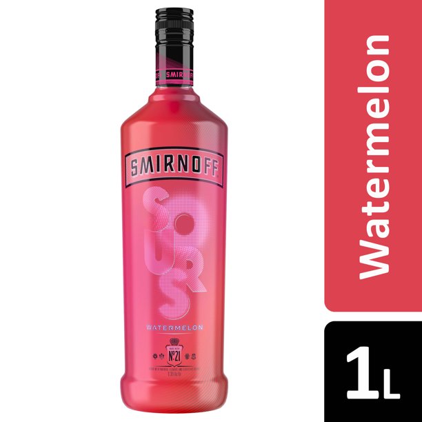 Smirnoff Sours Watermelon (Vodka Infused with Natural Flavors) 1 L