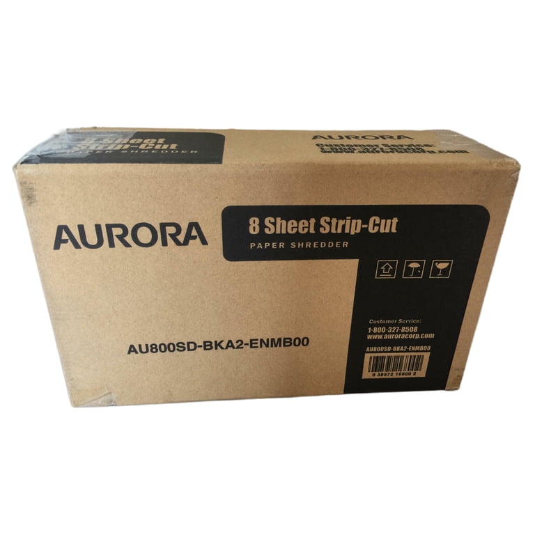 Aurora 8-Sheet Strip-cut Paper Shredder, CD Destroyer, without