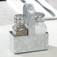 thumbnail image 4 of Walford Home Farmhouse Salt and Pepper Shaker Set Including Galvanized Caddy (Gray/Silver), 4 of 7