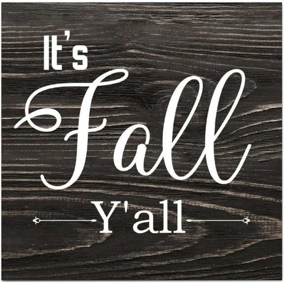 Rustic Wood Plaque Sign It'S Fall Y'All Wall Art Decor Front Porch Hanging Plaque Decoration Inspirational Wall Art Wood Sign Decorative Wall Art Sign Plaque Rustic Hanging Wall Sign 10X10 Inch