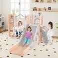 thumbnail image 4 of Costway 7-in-1 Toddler Slide & Swing Set Indoor Playground for Kids Age 1-3 Years Old Pink+Gray, 4 of 10