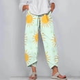 thumbnail image 4 of Pantalones de Mujer Traje Verano Cómodo de Moda Impreso Pantalones Recortados, Pantalones Elásticos Casuales, 4 of 5