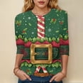 thumbnail image 2 of UngA 3/4 Length Sleeve Womens Tops Crew Neck Christmas T-Shirts Merry Christmas Tree Graphic Tee Tops Christmas Shirts Women,Size XXXL, 2 of 6