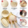 thumbnail image 3 of Simperf 17pcs Bread Proofing Basket Set, 9 inch Round & 10 inch Oval Natural Rattan Baskets for Making Baking Fermentation, Bread Making Tools Kit Banneton Proofing Basket, 3 of 9