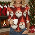 thumbnail image 7 of Women Christmas Plaid Shirt 3/4 Sleeve Tops Crewneck Pullover Santa Claus Graphic Clothing Christmas Tree Outfits Trendy Cute Sweatshirt Casual Fashion Clothing, 7 of 7